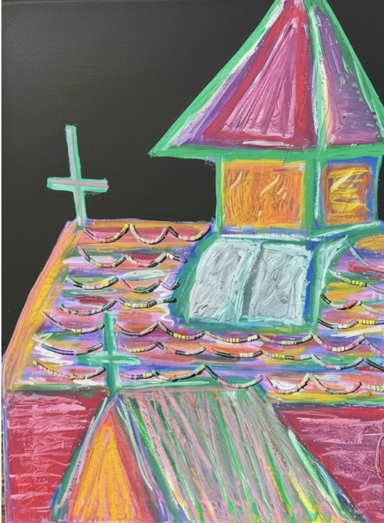 Beaded Oil church Print-A4